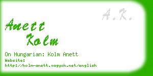 anett kolm business card